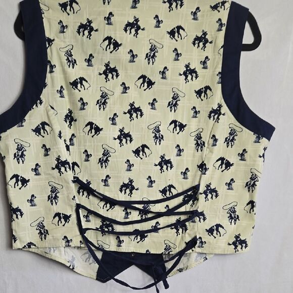 Five Star Navy and Cream Button Down Shirt - Picture 7 of 12